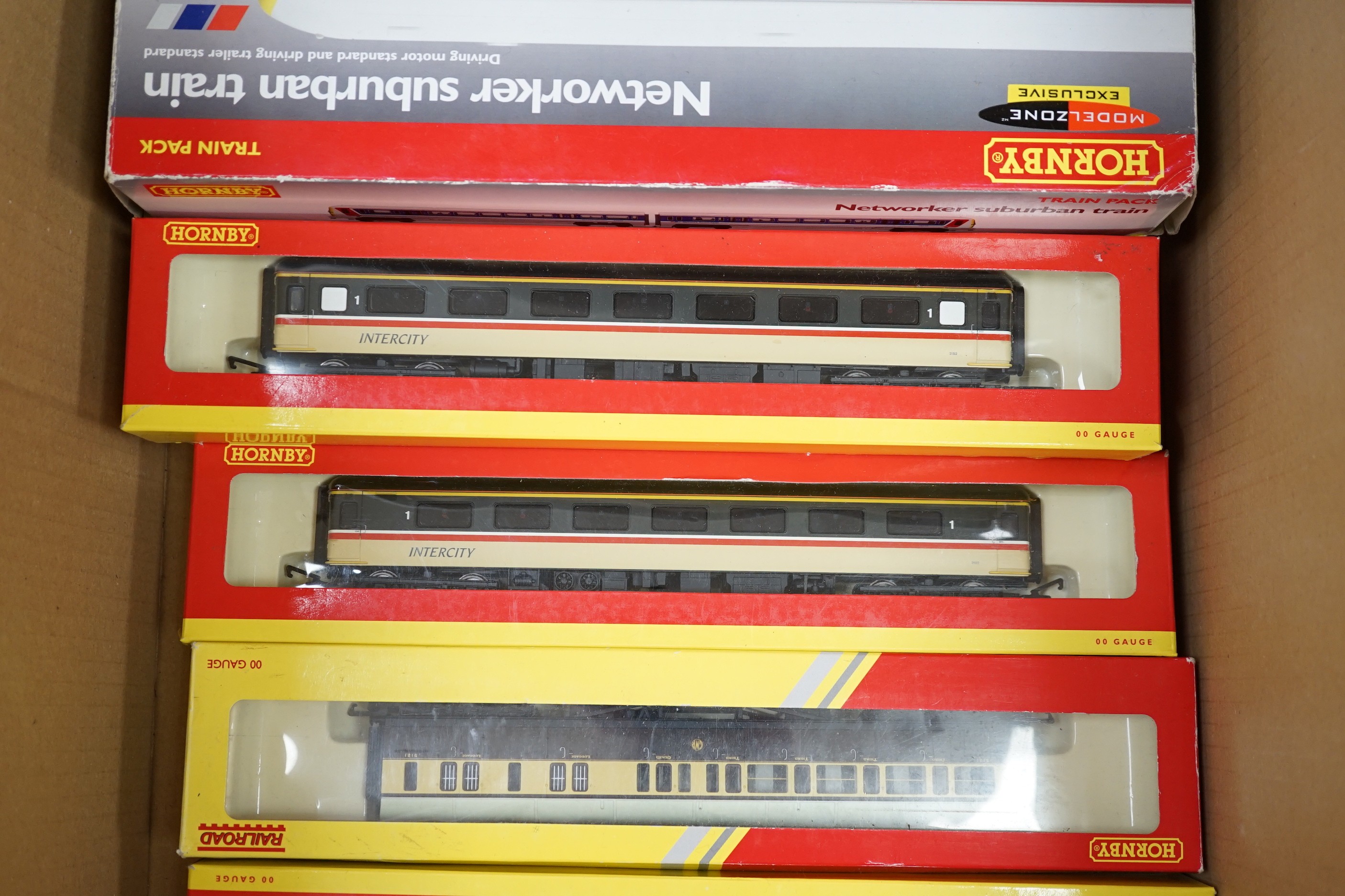 A collection of Hornby railway models